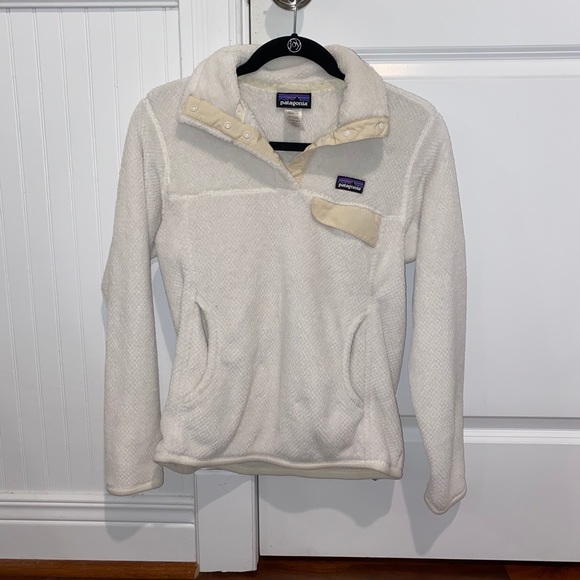 Patagonia White Retool Fuzzy Quarter-Zip - Picture 2 of 3